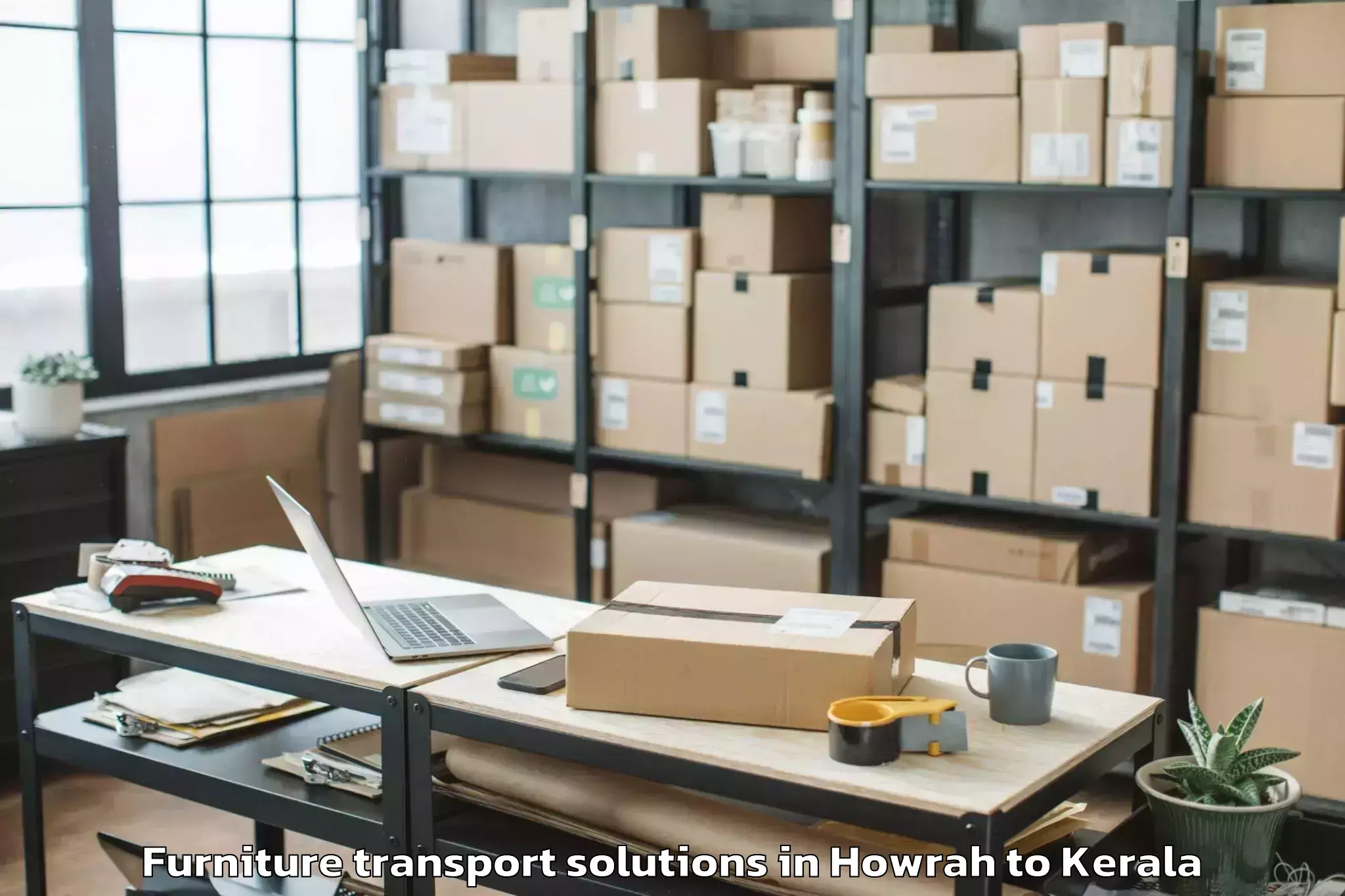 Quality Howrah to Chavassery Furniture Transport Solutions